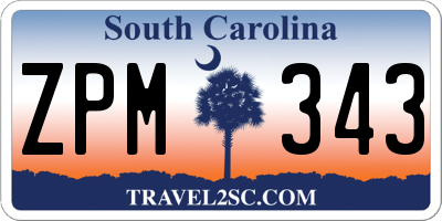SC license plate ZPM343