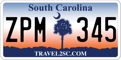 SC license plate ZPM345