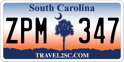 SC license plate ZPM347