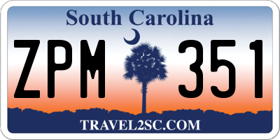 SC license plate ZPM351
