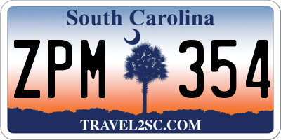 SC license plate ZPM354
