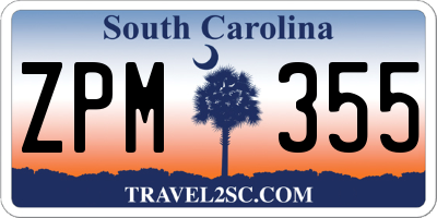 SC license plate ZPM355