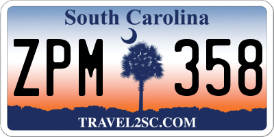 SC license plate ZPM358