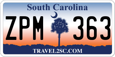 SC license plate ZPM363