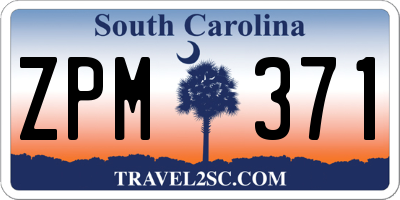SC license plate ZPM371