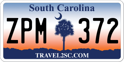 SC license plate ZPM372