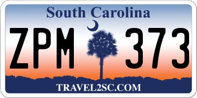 SC license plate ZPM373