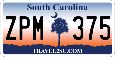SC license plate ZPM375