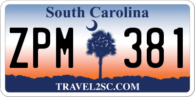 SC license plate ZPM381
