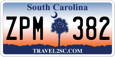 SC license plate ZPM382