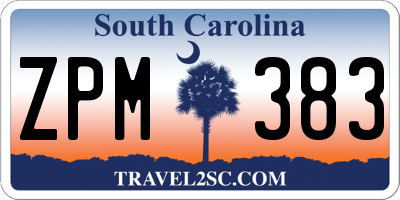 SC license plate ZPM383