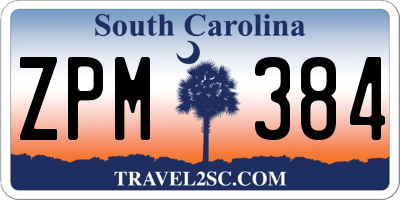 SC license plate ZPM384