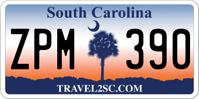 SC license plate ZPM390