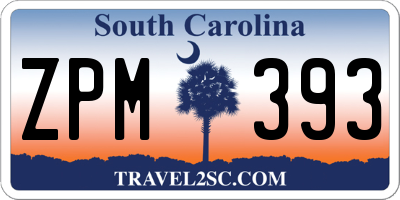 SC license plate ZPM393