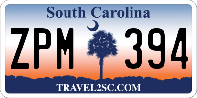 SC license plate ZPM394