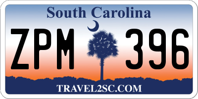 SC license plate ZPM396