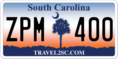 SC license plate ZPM400