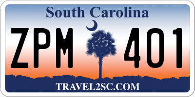 SC license plate ZPM401