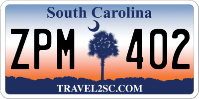 SC license plate ZPM402