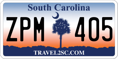 SC license plate ZPM405
