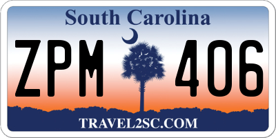 SC license plate ZPM406
