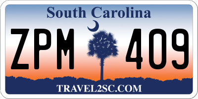 SC license plate ZPM409