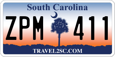 SC license plate ZPM411