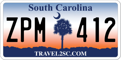 SC license plate ZPM412