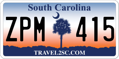 SC license plate ZPM415