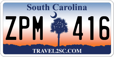 SC license plate ZPM416