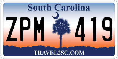 SC license plate ZPM419
