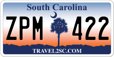 SC license plate ZPM422