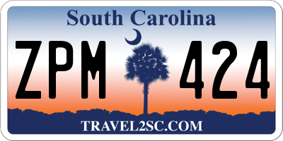 SC license plate ZPM424