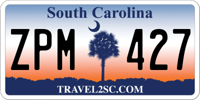 SC license plate ZPM427
