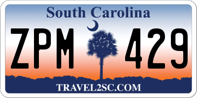 SC license plate ZPM429