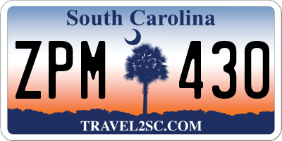 SC license plate ZPM430