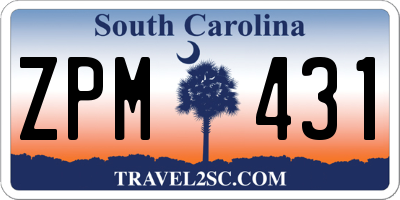SC license plate ZPM431