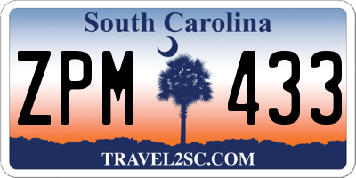 SC license plate ZPM433