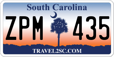 SC license plate ZPM435