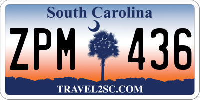 SC license plate ZPM436