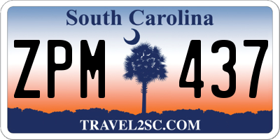 SC license plate ZPM437