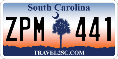 SC license plate ZPM441