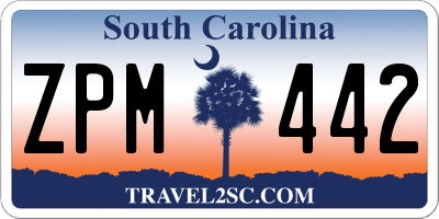 SC license plate ZPM442