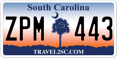 SC license plate ZPM443