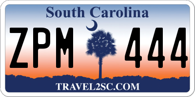 SC license plate ZPM444