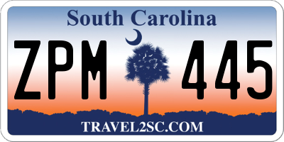 SC license plate ZPM445