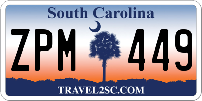 SC license plate ZPM449