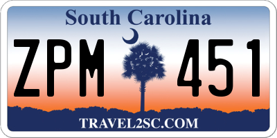 SC license plate ZPM451
