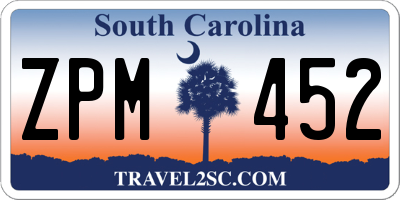 SC license plate ZPM452