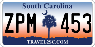 SC license plate ZPM453